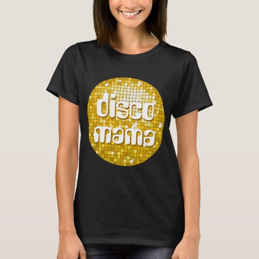 Disco Tiles 'Gold' 'disco mamma' T-shirt (Voorkant)