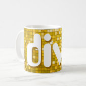 Disco Tiles "Gold" mok "diva" (Voorkant links)