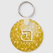 Disco Tiles "Gold" sleutelhanger round (Voorkant)