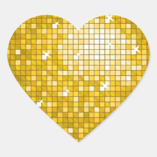 Disco Tiles "Gold" sticker hart