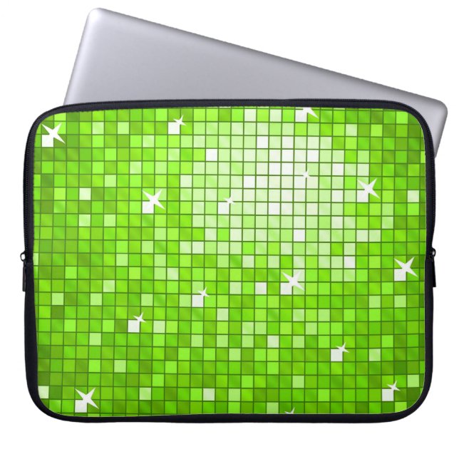 Disco Tiles Green-laptophoes van 15 inch Laptop Sleeve (Voorkant)