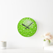 Disco Tiles Green print wall klok (Huis)