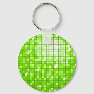 Disco Tiles Green sleutelhanger round