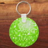 Disco Tiles Green sleutelhanger round (Voorkant)