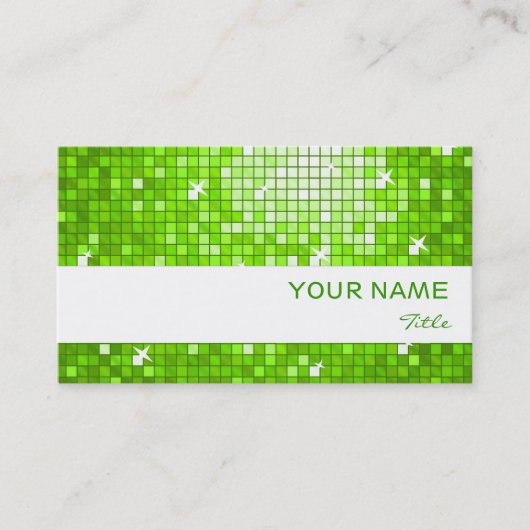 Disco Tiles Green visitekaartje White stripe (Voorkant)