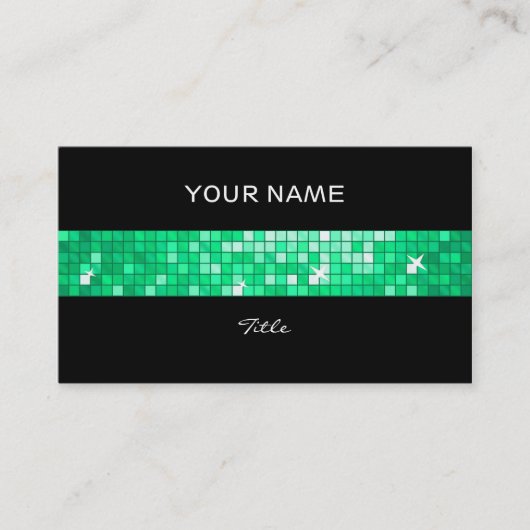 Disco Tiles Jade tile stripe black back Visitekaartje (Voorkant)