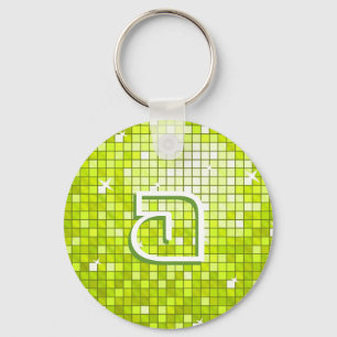 Disco Tiles Limoen "monogram" sleutelhanger ronde