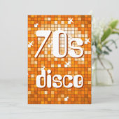 Disco Tiles Oranje 70s Disco-uitnodiging Kaart (Staand voorkant)