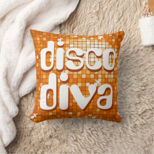 Disco Tiles Oranje 'disco diva' gooien kussen
