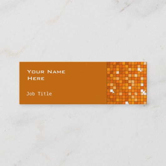Disco Tiles Oranje side skinny oranje Mini Visitekaartje (Voorkant)