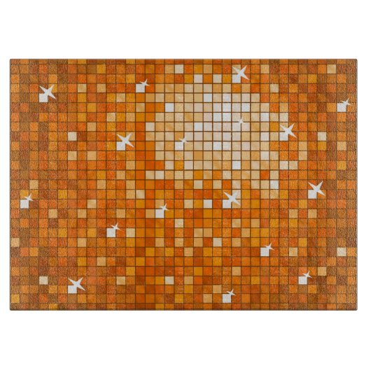 Disco Tiles Oranje snijbord Snijplank (Voorkant)