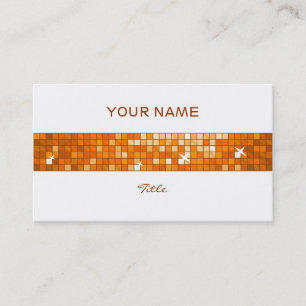 Disco Tiles Oranje tegelband, wit terug Visitekaartje