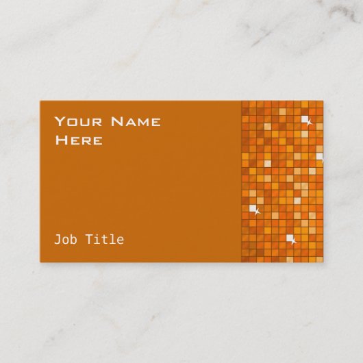 Disco Tiles Oranje visitekaartje (Voorkant)