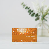 Disco Tiles Oranje visitekaartje oranje streep (Staand voorkant)