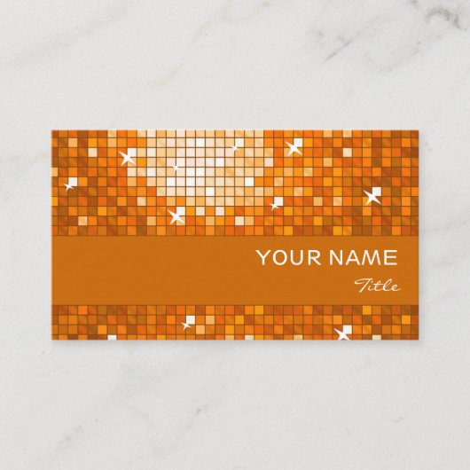 Disco Tiles Oranje visitekaartje oranje streep (Voorkant)
