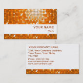 Disco Tiles Oranje visitekaartje witte streep (Voorkant / Achterkant)