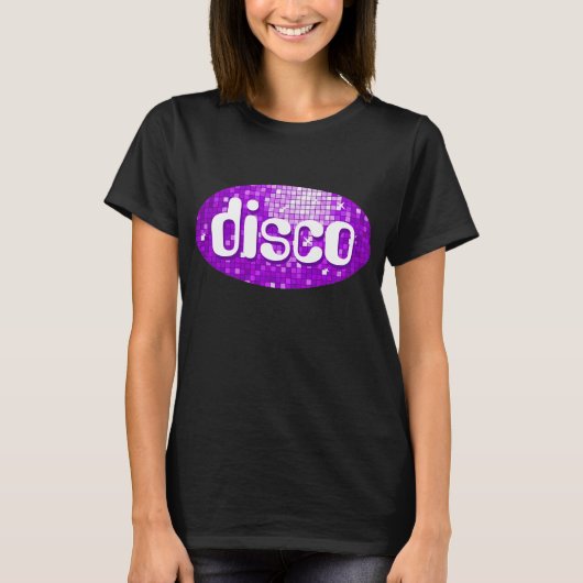 Disco Tiles Paars 'disco' t-shirt zwart (Voorkant)