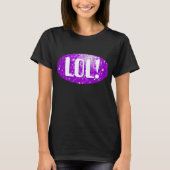 Disco Tiles Paars "LOL!" t-shirt zwart (Voorkant)