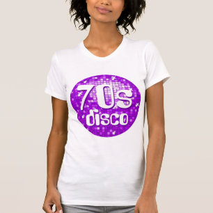 Disco Tiles Paarse '70s Disco' dames petite white T-shirt
