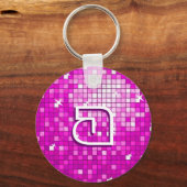 Disco Tiles Pink sleutelhanger round (Voorkant)