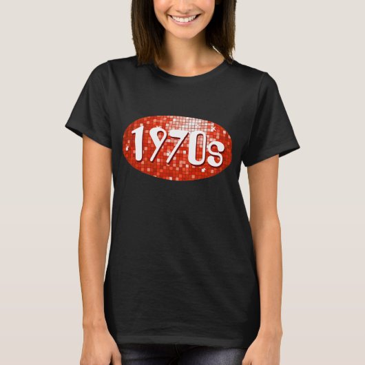 Disco Tiles Red '1970s' t-shirt zwart (Voorkant)