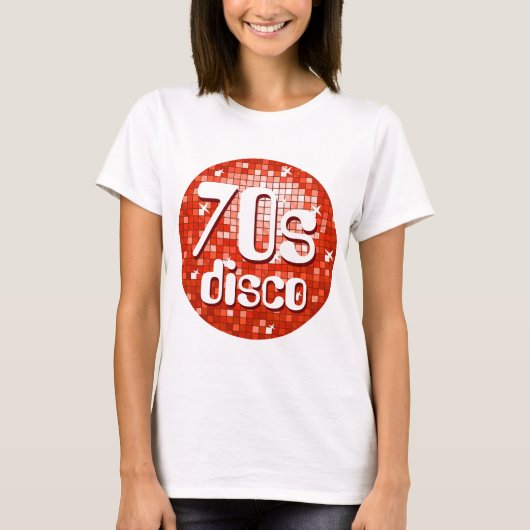 Disco Tiles Red '70s Disco' spaghetti top white (Voorkant)