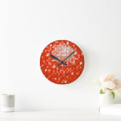 Disco Tiles Red-afdrukwandklok Ronde Klok (Huis)