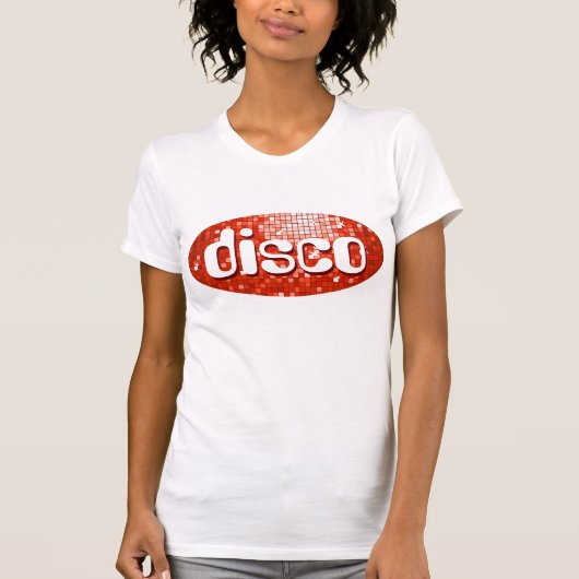 Disco Tiles Red 'disco' dames petite white T-shirt (Voorkant)