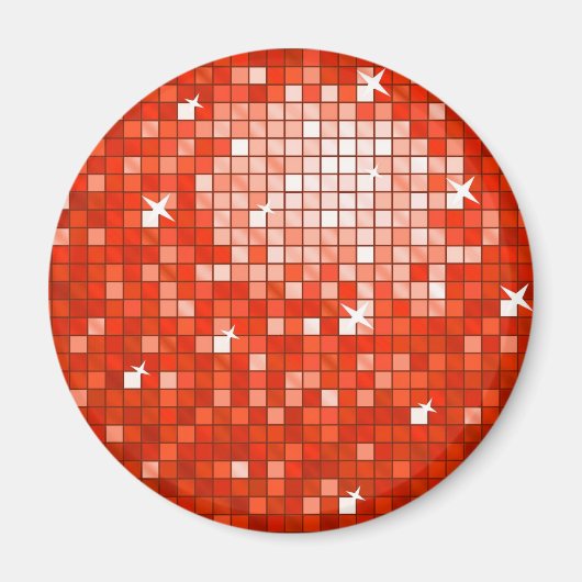 Disco Tiles Red fridge magnet (Voorkant)