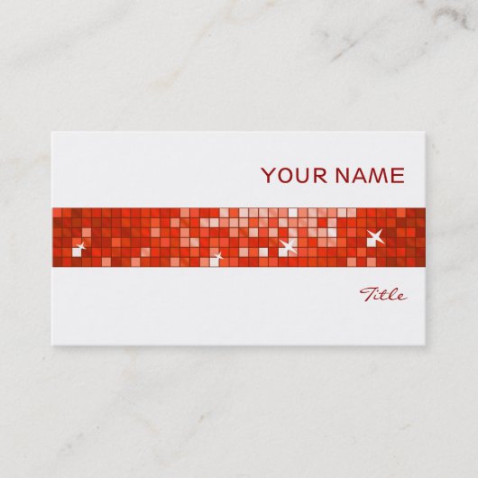 Disco Tiles Red tegelband wit Visitekaartje (Voorkant)