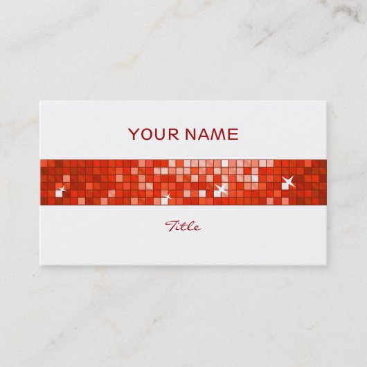 Disco Tiles Red tegelband witte streep terug Visitekaartje (Voorkant)