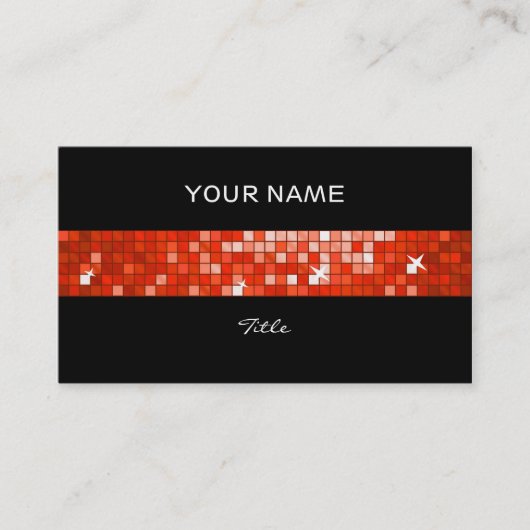Disco Tiles Red tegelband zwart terug Visitekaartje (Voorkant)