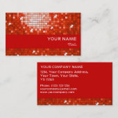 Disco Tiles Red visitekaartje red stripe (Voorkant / Achterkant)