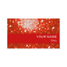 Disco Tiles Red visitekaartje red stripe