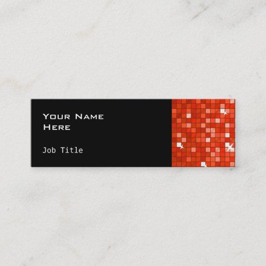 Disco Tiles Red visitekaartje side skinny black (Voorkant)
