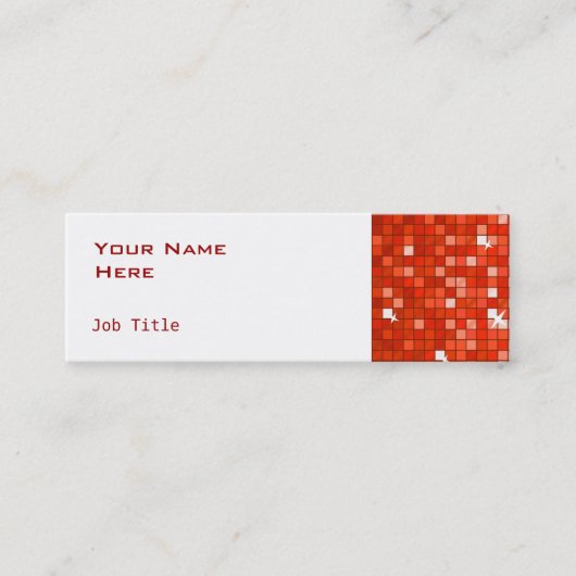 Disco Tiles Red visitekaartje side skinny white (Voorkant)
