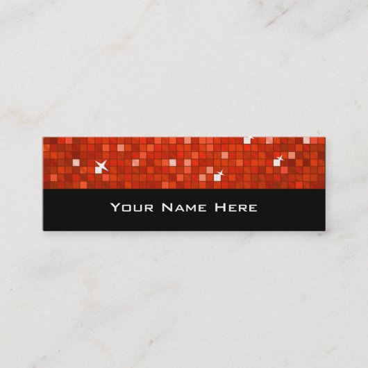 Disco Tiles Red visitekaartje skinny black (Voorkant)