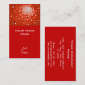 Disco Tiles Red visitekaartje top (Voorkant / Achterkant)