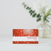 Disco Tiles Red visitekaartje white stripe (Staand voorkant)