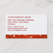 Disco Tiles Red visitekaartje white stripe (Achterkant)