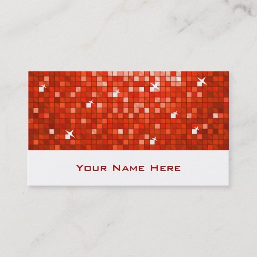 Disco Tiles Red visitekaartje wit (Voorkant)