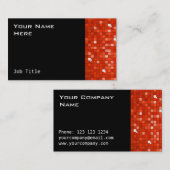 Disco Tiles Red visitekaartje zwart (Voorkant / Achterkant)