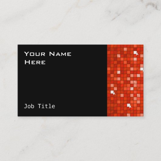 Disco Tiles Red visitekaartje zwart (Voorkant)