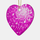 Disco Tiles Roze sierhart Keramisch Ornament (Links)