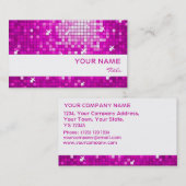 Disco Tiles Roze visitekaartje witte streep (Voorkant / Achterkant)