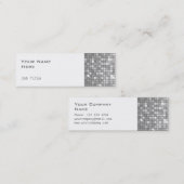 Disco Tiles "Silver" side skinny white Mini Visitekaartje (Voorkant / Achterkant)