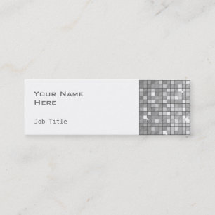 Disco Tiles "Silver" side skinny white Mini Visitekaartje