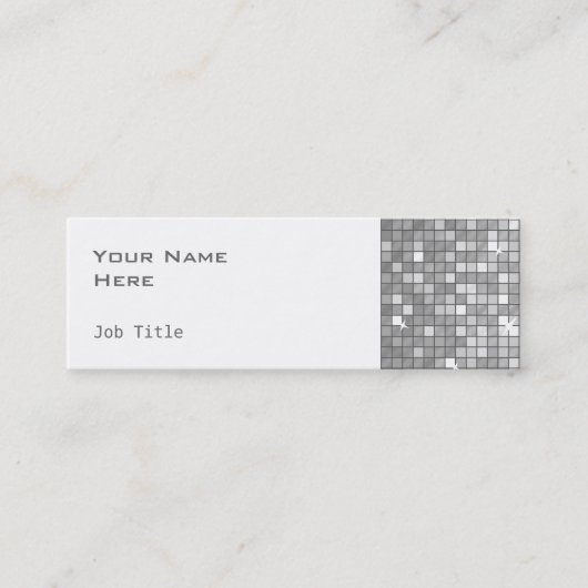 Disco Tiles "Silver" side skinny white Mini Visitekaartje (Voorkant)