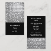 Disco Tiles "Silver" visitekaartje zwart portret (Voorkant / Achterkant)