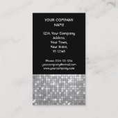 Disco Tiles "Silver" visitekaartje zwart portret (Achterkant)